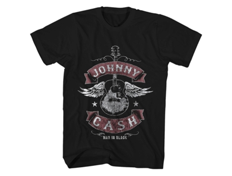 Camiseta ROCKINSTONE de Johnny Cash Guitarra con alas Camiseta ROCKINSTONE de Johnny Cash (Algodón - XXL)