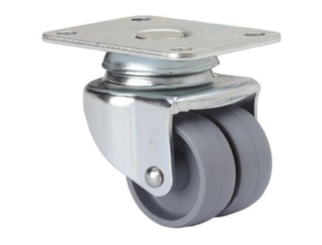 Rueda giratora placa 10ibs40-bp plastico gris (doble) eje liso ALEX