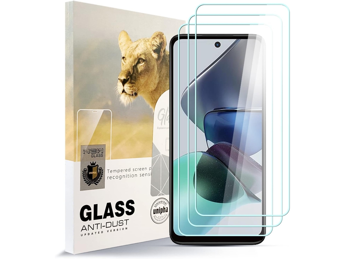 Conjunto de Protectores de Pantalla Dureza Antiarranhões Sem para Motorola Moto G13/G23 HONGWE. Vidrio Templado (3un)