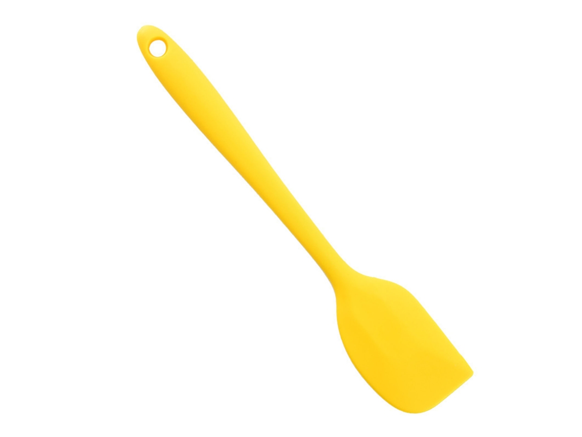 Espátula de silicona resistente al calor, ideal para cocinar y hornear, color amarillo.
