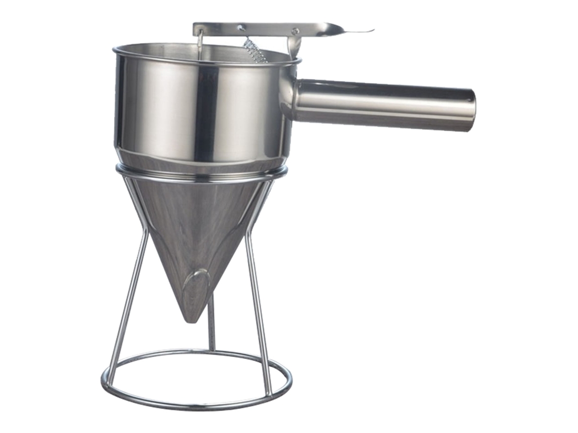 Dispensador de masa de acero inoxidable con soporte para panqueques | Sin marca