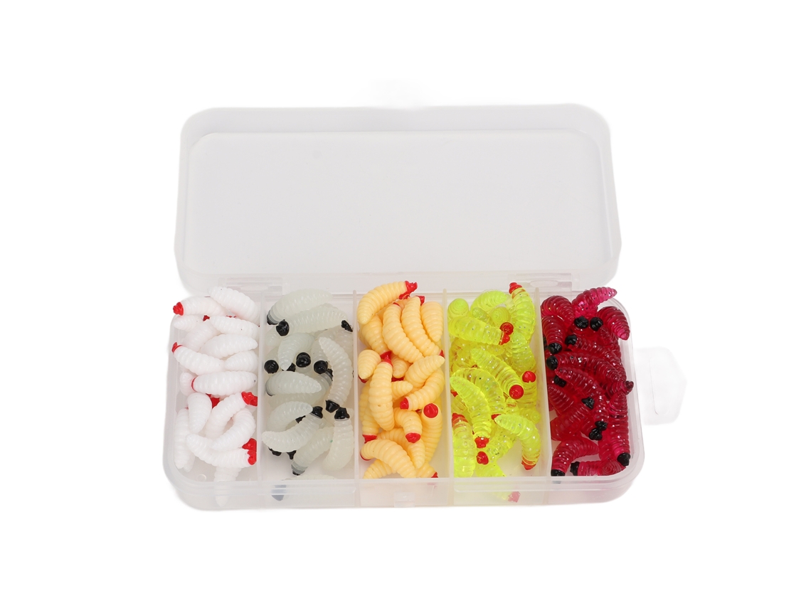 Gusanos De Cebo Blandos, Señuelos De Pesca Luminosos De Pvc Para Peces Carnívoros, 125 Unidades/caja