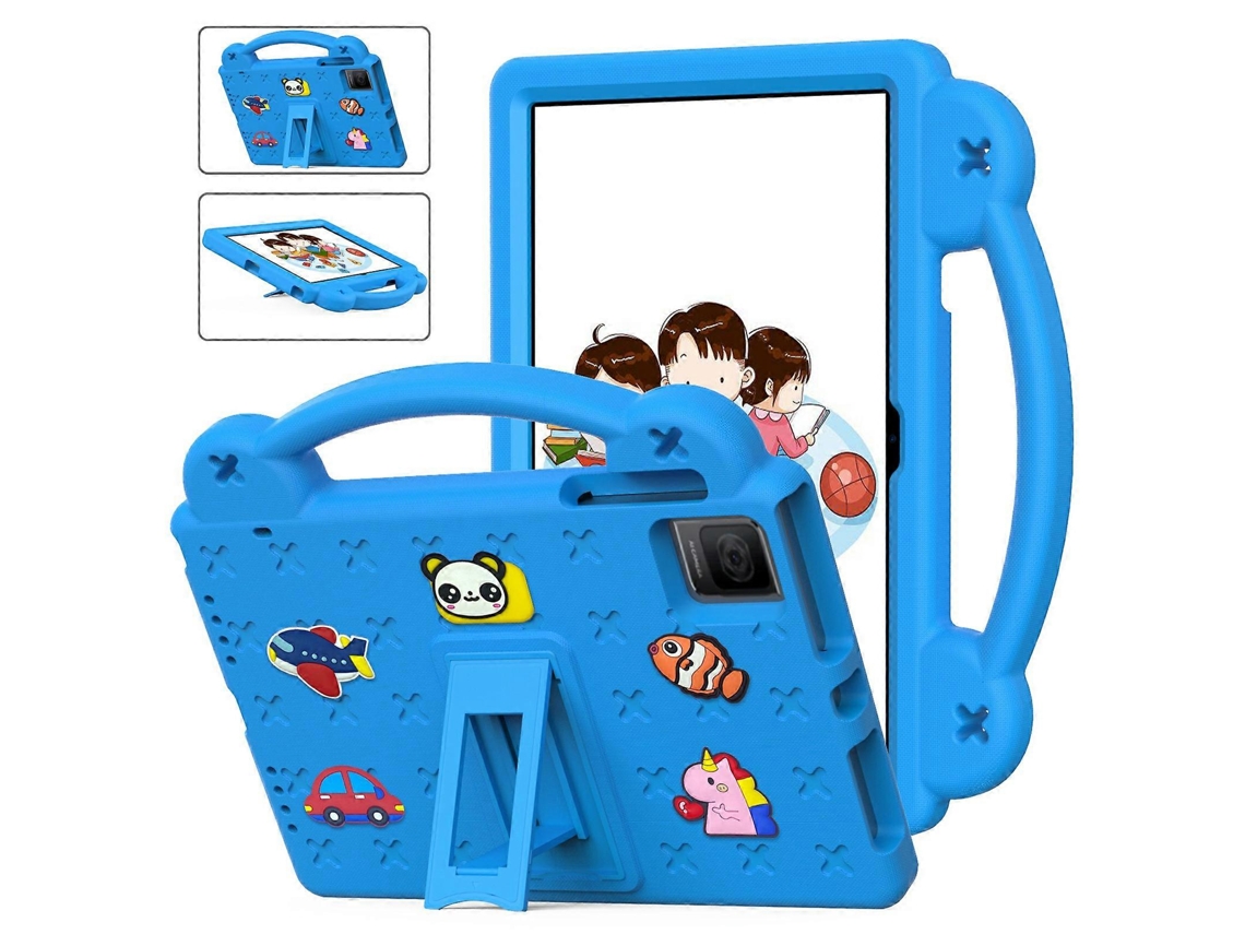 Funda para tableta Tcl Tab 10 Gen 2 T Mobile Revvl Tab, cubierta de EVA con patrón suave, soporte y correa, azul claro Hengrongshen