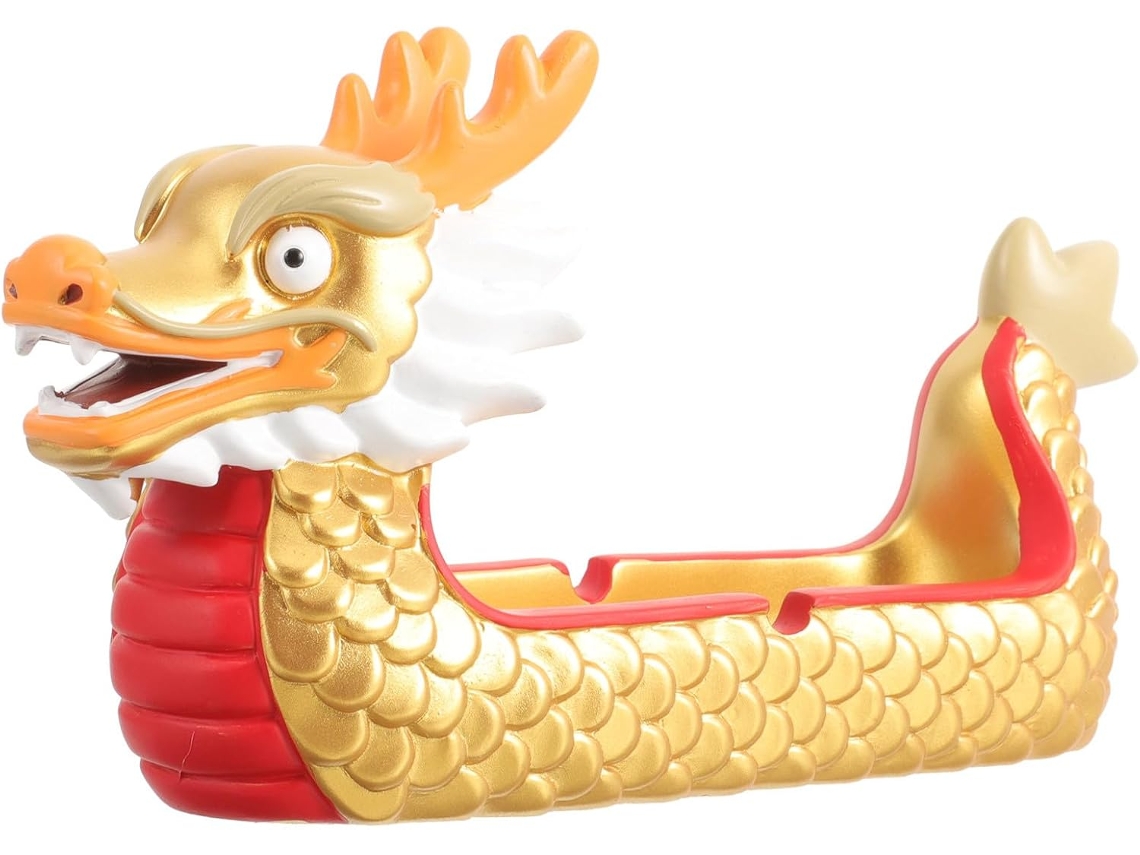Cenicero Resina Diseño Dragón Dorado Contenedor Cenizas Resistente Calor Pequeño Hogar Oficina Decoración