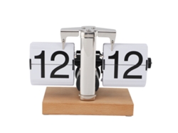 2026-reloj De Mesa Flip Retro Digital Con Base De Madera, Operado Por Batería, 24 Horas, Decoración Hogar Y Oficina, Blanco