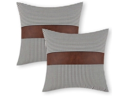 2026-40549-fundas De Almohadas Decorativas De Granja, 2 Unidades, Rayas, Cuero Falso, 45x45cm, Para Sofá, Hogar Moderno Boho