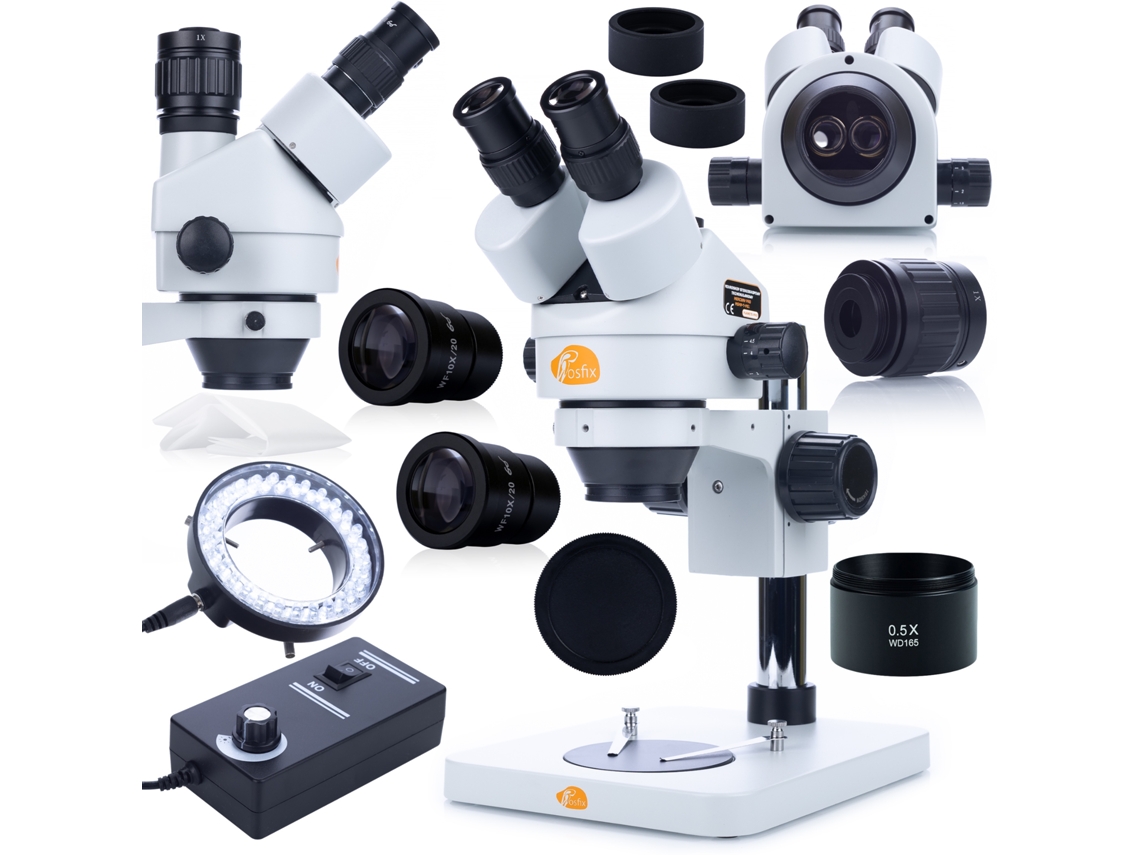 Microscopio trinocular Mercury Pro MSMP-T-PS1 – Zoom de 7x a 45x | Oculares WF10x/20 | Opción de cámara
