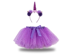 2026-traje De Unicornio Princesa Con Falda Tutú Arcoíris Y Diadema Para Niñas Carnaval