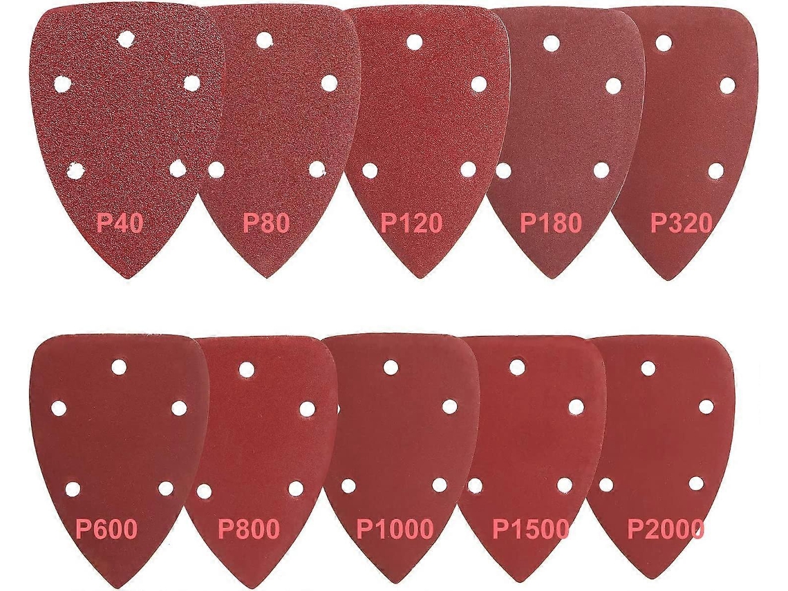 100 Triángulos De Lija 140x90mm 40-2000 Grit Para Lijadoras Eliminación De Óxido Pulido Madera Metal Plástico
