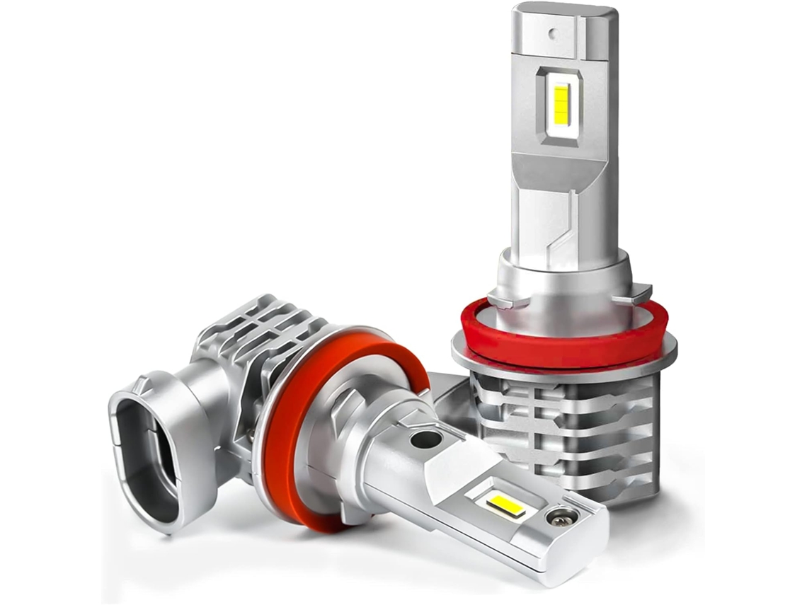 Lâmpada H11/h8/h9 Led, 6500k Branco Carro 12v-24v Lâmpada Farol Kit Substituição. (2 Peças)
