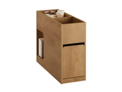 Mesa auxiliar Fbt158 N con 1 bandeja extraíble, 1 cajón deslizante y 1 compartimento para salón, dormitorio u oficina. Sobuy