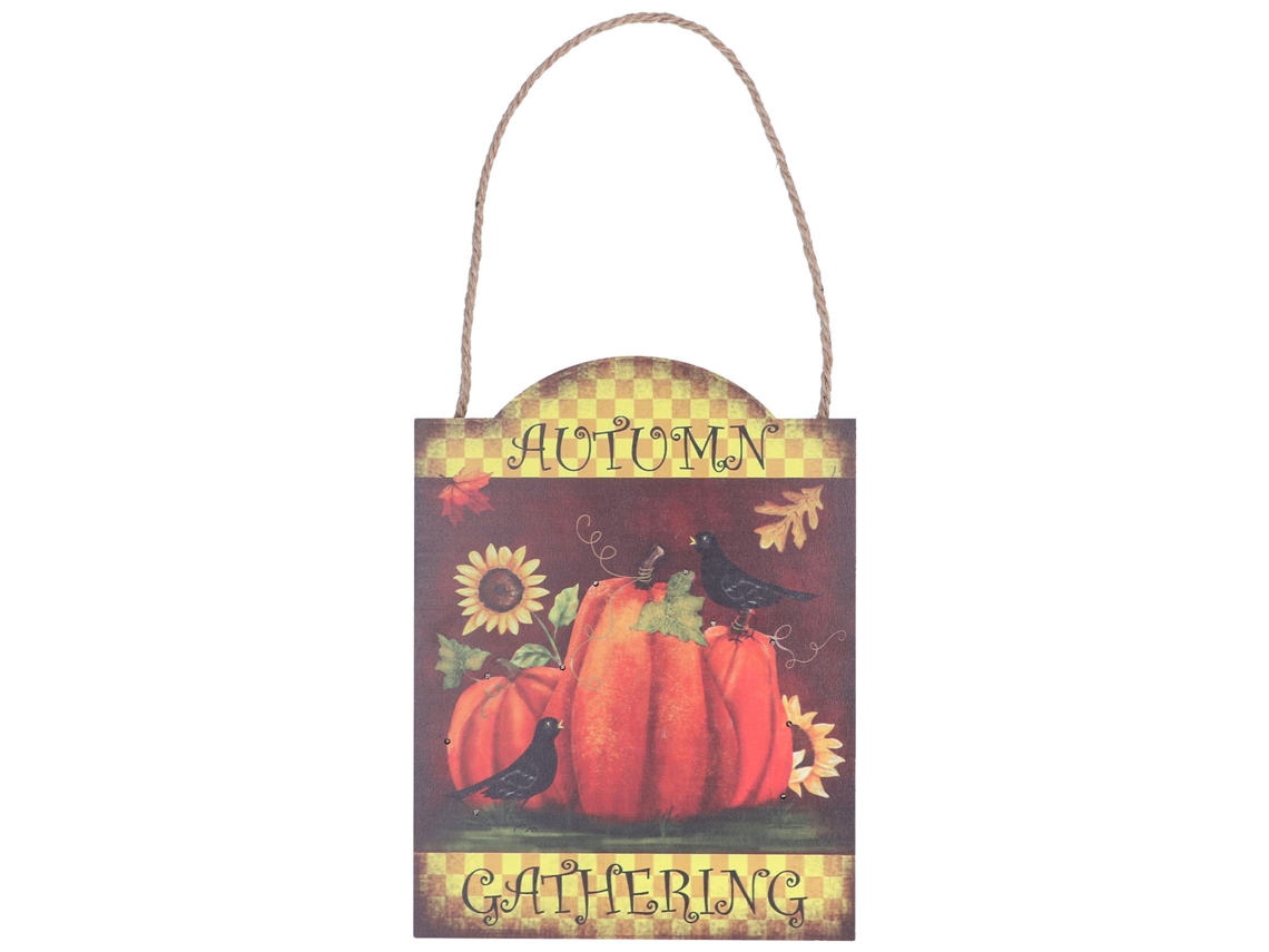 Letrero De Madera Colgante Con Diseño De Calabaza Y Pavo Y Luz Led Para El Día De Acción De Gracias, Tanto Para Interiores Como Para Exteriores.