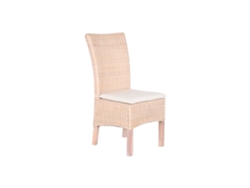 Silla Mimbre Mango Con Cojin Blanco 50x55x100cm
