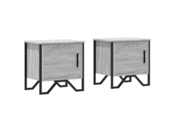 Conjunto 2 Mesitas de noche VIDAXL madera ingeniería gris Sonoma (40x30x40cm)