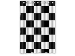 Cortina de ducha a cuadros en blanco y negro Comfort Home Style, 120 x 180 cm Jortmrd