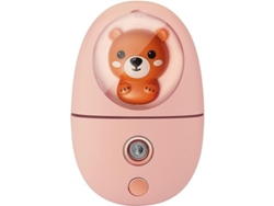 Vaporizador Facial Iónico Nano - Mini Portátil Para Uso Doméstico, Con Asa Adorable (oso Rosa)