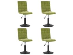 Maison Exclusive - Sillas De Comedor Giratorias 4 Uds De Terciopelo Verde Claro