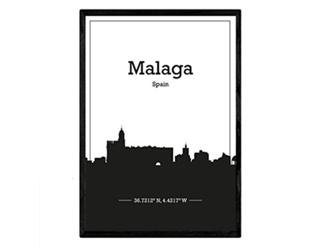 Poster NACNIC Mapa de Malaga España (A3)