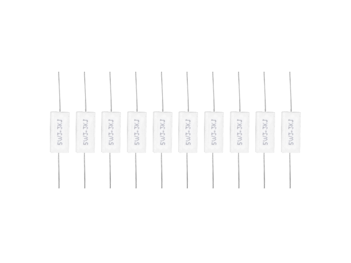 10 Piezas Resistencia Cemento Potencia 5w 3.3kr Precisión ±5% Componentes Electrónicos