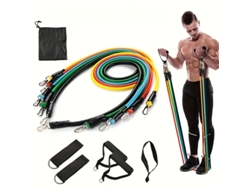 Bandas de resistencia de TPE, multifuncionales, para entrenamiento de resistencia, fisioterapia, equipo de fitness, 11 piezas, Gertiz