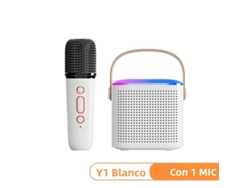 (blanco + 1 Micrófono) Altavoz Bluetooth Inalámbrico Y1 Conjunto Multifuncional