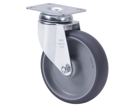 Rueda giratora placa 10bha100-pgzr poliamix-goma gris inyect.eje rodillos ALEX