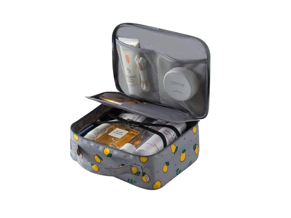Bolsa maquillaje viaje portátil cosméticos amarillo (25x25x8cm) Kofihety