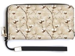 Cartera Algodón Cuero Con Cremallera Para Mujer Diseño Estampado