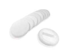 10 Esponjas De Algodón Suave Para Maquillaje Con Polvos Sueltos Y Cinta Adhesiva Para Base, Blancas, Tamaño Estándar De 6 Cm, Para Uso En Salón, Hogar O Viajes.
