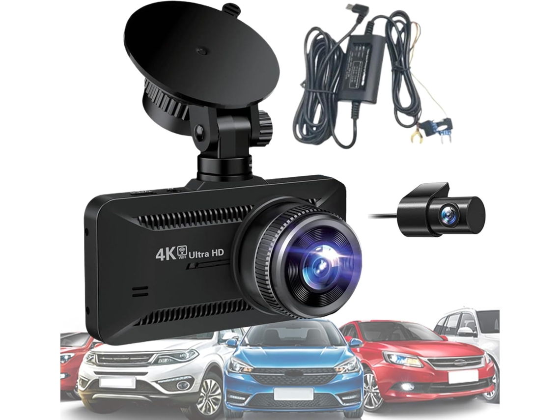 Cámara Para Coche Y Cámara De Visión Trasera – Grabadora 4k Con Cable – Vista De 360 Grados