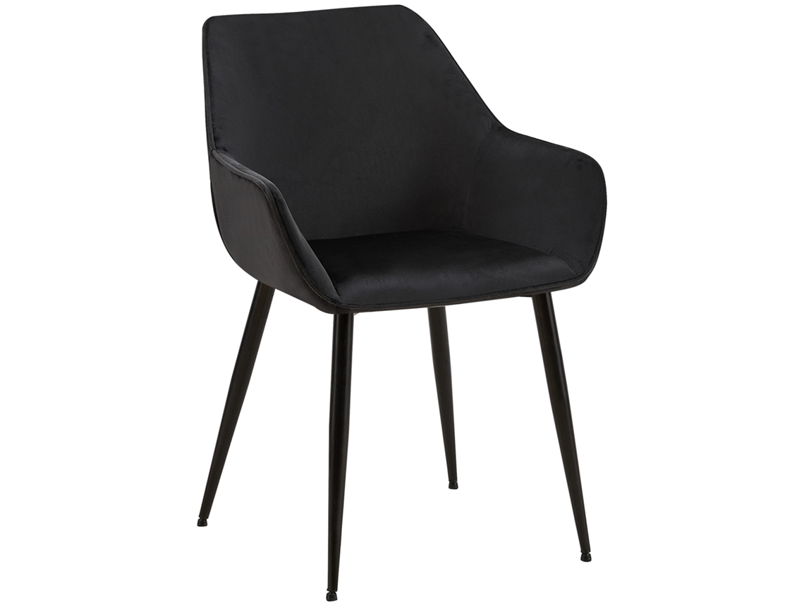 Silla de comedor Vessa preto/veludo CLP
