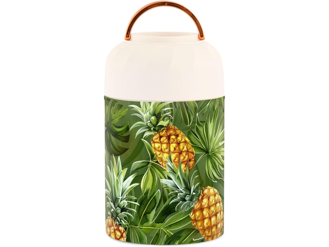 Termos Térmicos Con Cuchara Acero Inoxidable Para Alimentos Calientes Piña Tropical Verde Niños Y Mujeres ...
