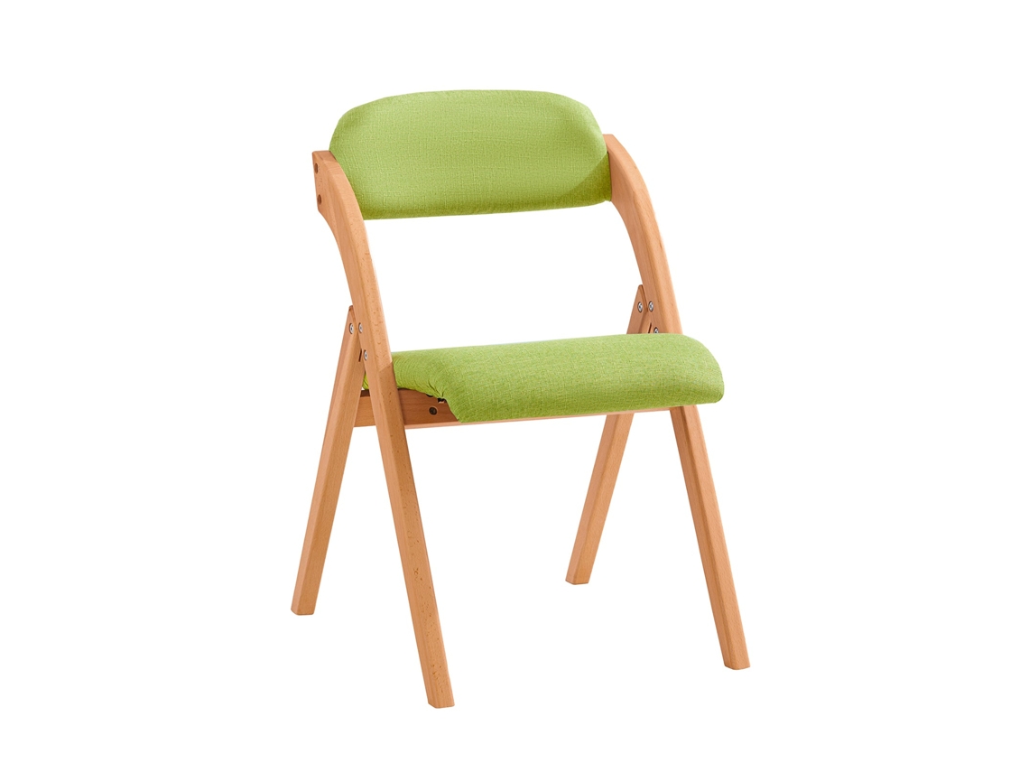 Silla Plegable de Madera con Asiento y Respaldo Tapizado SOBUY FST92-GR 47 x 60 x 77 cm Verde