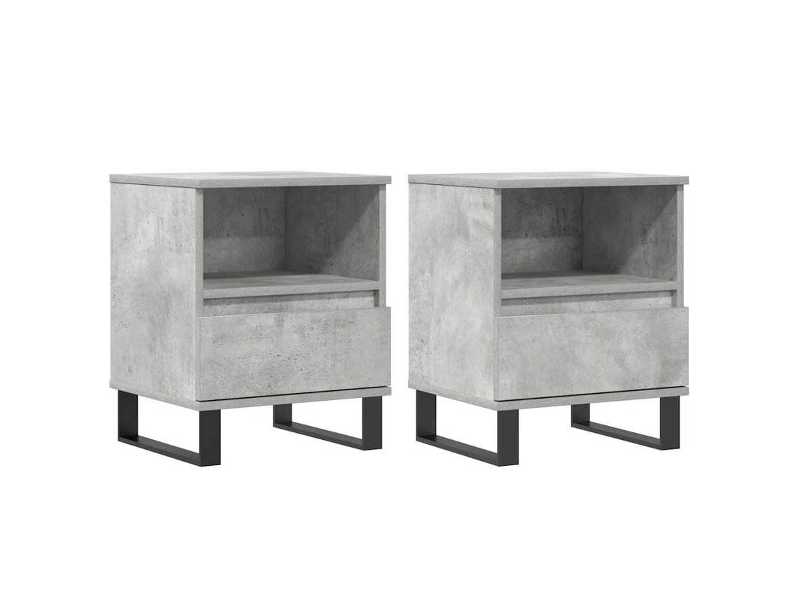 Conjunto de mesitas de noche de madera gris cemento, EXCLUSIVA MAISON