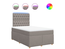 Maison Exclusive - Cama Box Spring Con Colchón Tela Gris Taupe 120x190 Cm