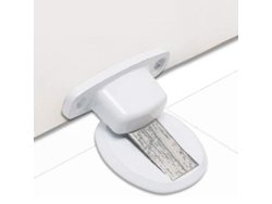 Cerradura De Puerta Con Adhesivo 3m, Tornillos Ocultos, Metal Magnético, Color Blanco.