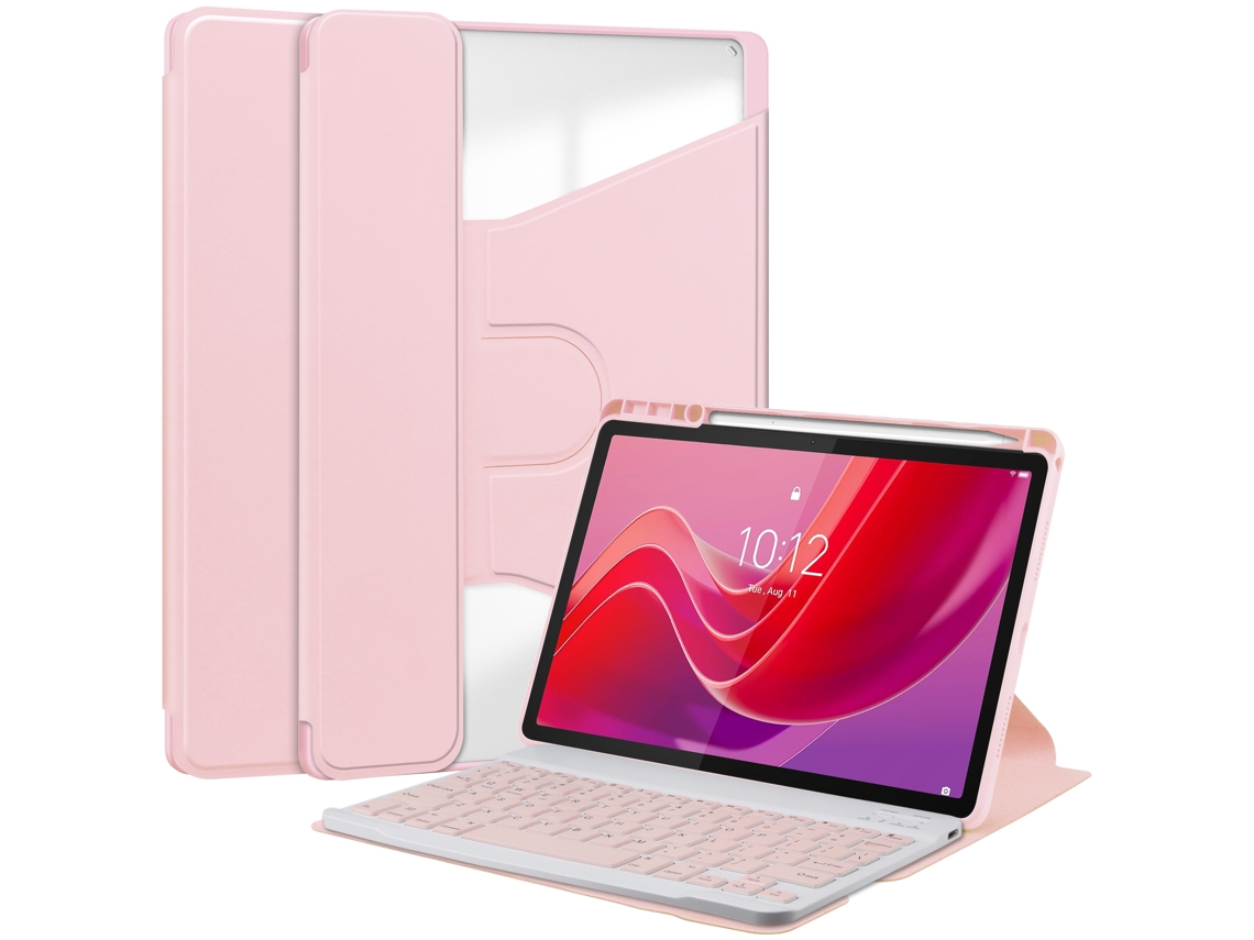 Funda con teclado para Lenovo Tab M11 11 2024 TB330FU, color rosa Gertiz