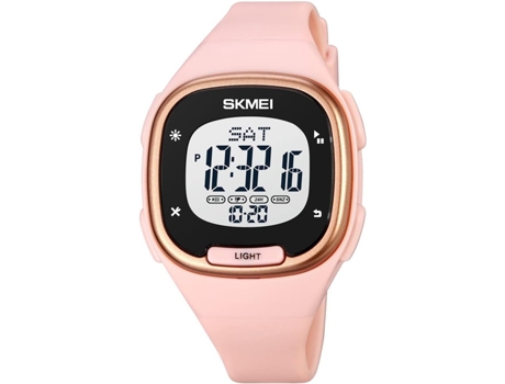 VENAXIN Reloj digital cuadrado con alarma multifuncional y correa de PU impermeable-rosa VEANXIN