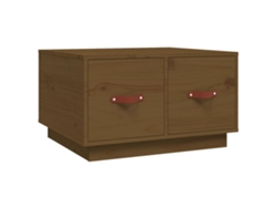 Mesa Baja Con Dos Cajones Diseño Rústico Moderno 60 X 53 X 35 Cm Madera Maciza De Pino Marrón Dec039488 Decoshop2