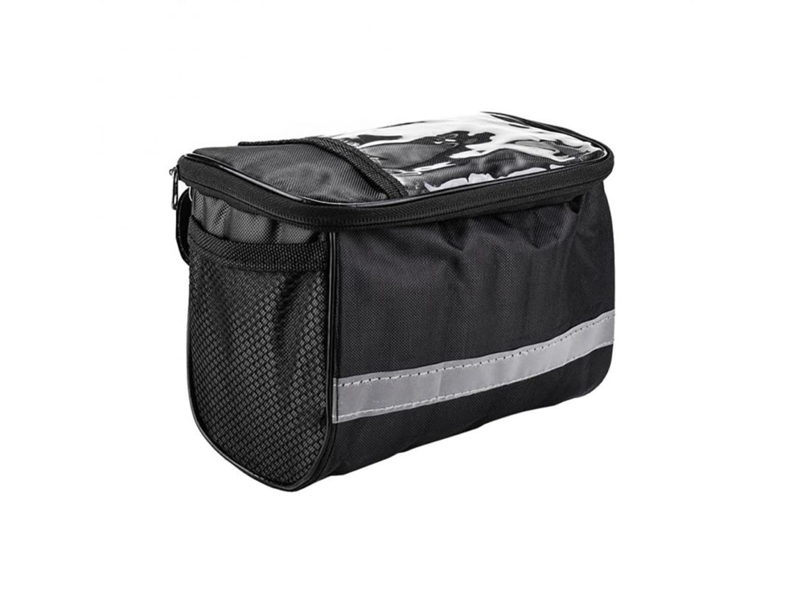 Bolsa para manillar de bicicleta, cesta para bicicleta, bolsa para manillar frontal portátil con tira reflectante, bolsa frontal para bicicl IKIKSO