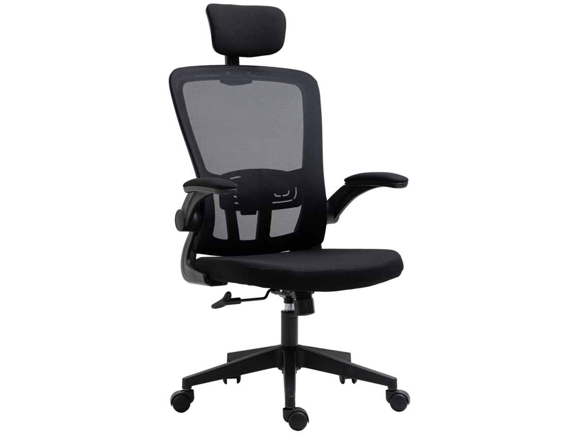 Silla De Oficina De Malla Negra Con Soporte Lumbar Ajustable
