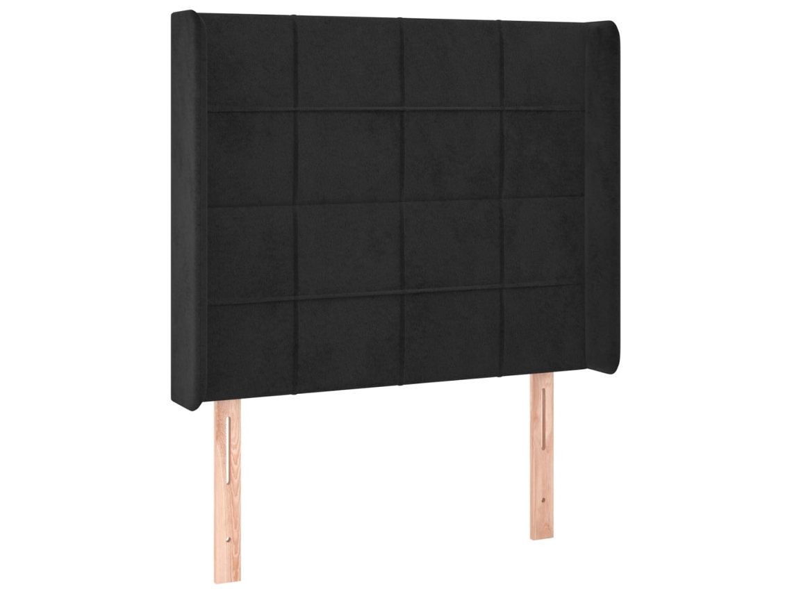 Cabecero de terciopelo negro con solapas MAISON EXCLUSIVE (93x16x118 cm)