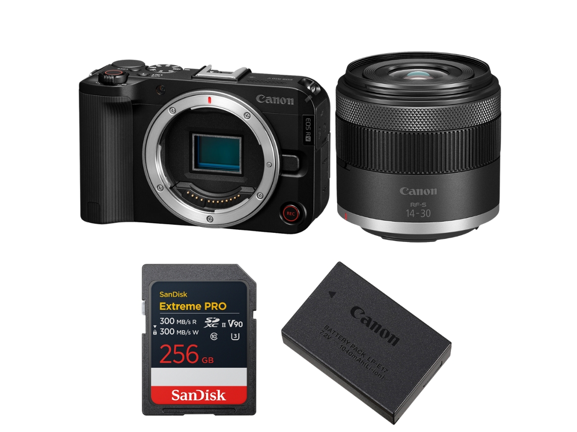 Canon Eos R50 V + Rf-s 14-30mm F/4.5-6.3 Is Stm Pz + 1 Sandisk 256gb Extreme Pro Uhs-ii Sdxc + Canon Lp-e17 + Ebook Pricedirect