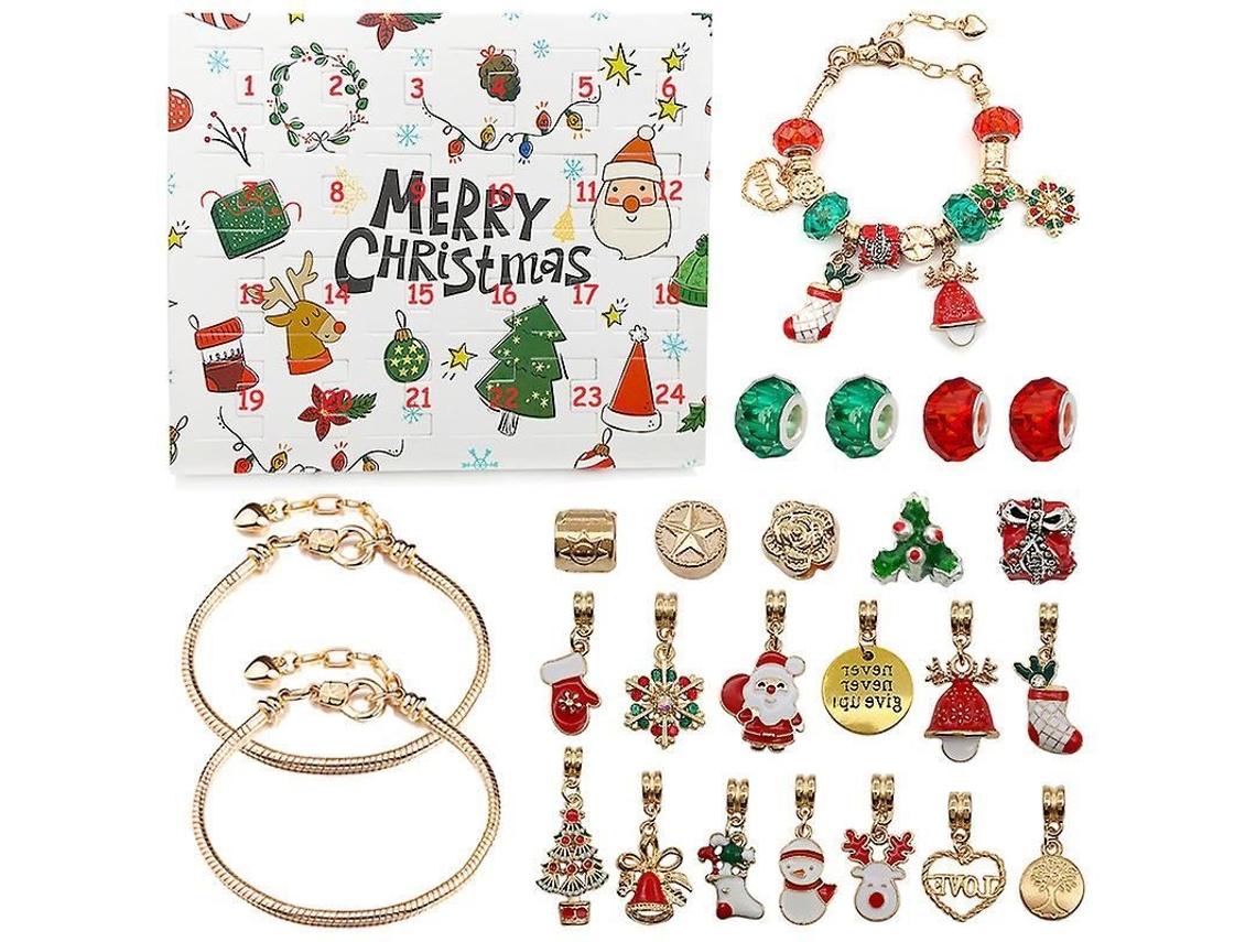 Fasst-calendario De Adviento Navideño De 24 Días Caja Misteriosa Pulseras Diy Creativas Regalo Para Niñas