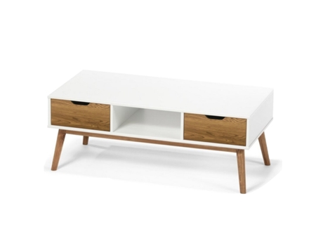 Mesa de Centro FORNOR Wita Mesa De Café (110x55x42.5 cm - Madera - Blanco)