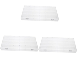 Juego de 3 cajas organizadoras transparentes para uñas artificiales, soporte de manicura resistente. SFUSHOS