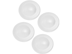 Juego de 4 tapas de plástico blancas para orificios de tuberías de baños y aseos, resistentes a la intemperie.