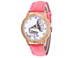 Reloj Unisex Informal De Cuarzo Con Correa De Lona, Estampado Vaquero, Fonógrafo Rosa, Zhoulianfa