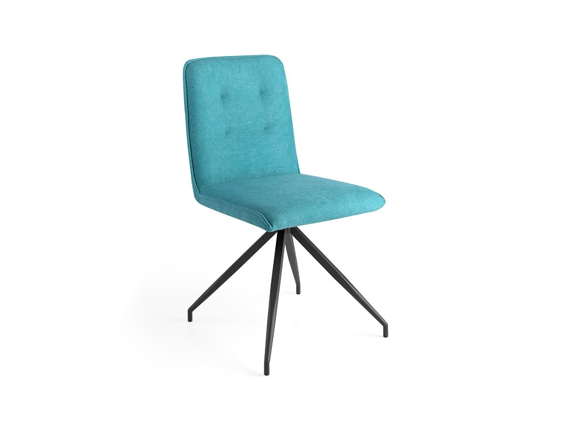Conjunto de 2 Cadeiras de Jantar Tela Ralco MOMMA HOME (Azul - Têxtil -59.5x48x88 cm)