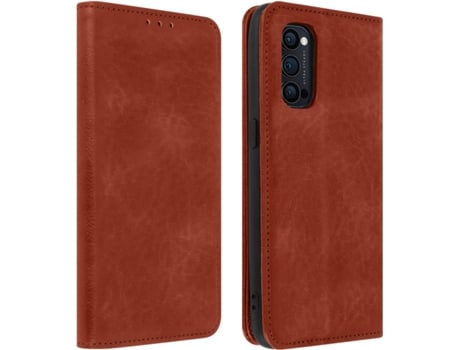 Funda Oppo Reno 4 Pro AVIZAR Tarjetero Vintage Marrón